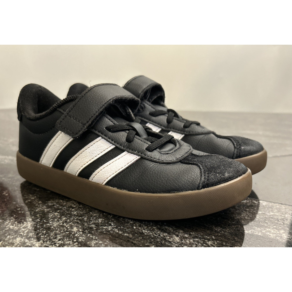 adidas Kid's VL Court 3.0 Sneaker US 2 Black/Gum - Picture 2 of 11